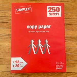 Staples Copy Paper - 250 Sheets